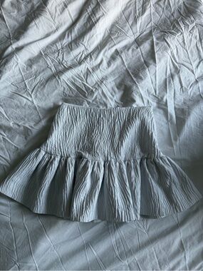 Zara White Ruffled Mini Skirt